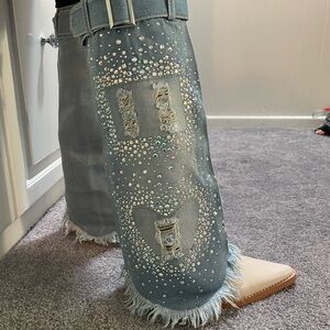 COPY - Reitoys women’s cowboy boots denim fold over cowgirl knee high boots